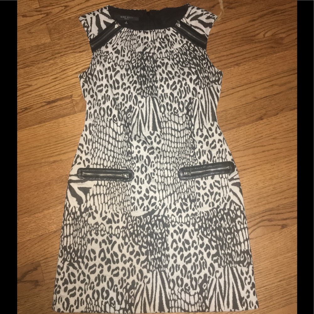 Nine West black & white  mini dress